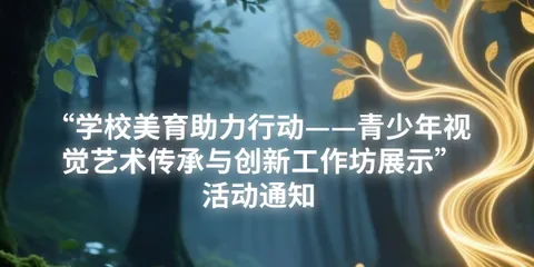 学校美育助力行动青少年视觉艺术传承与创新工作坊展示 · 官网主题背景或宣传图